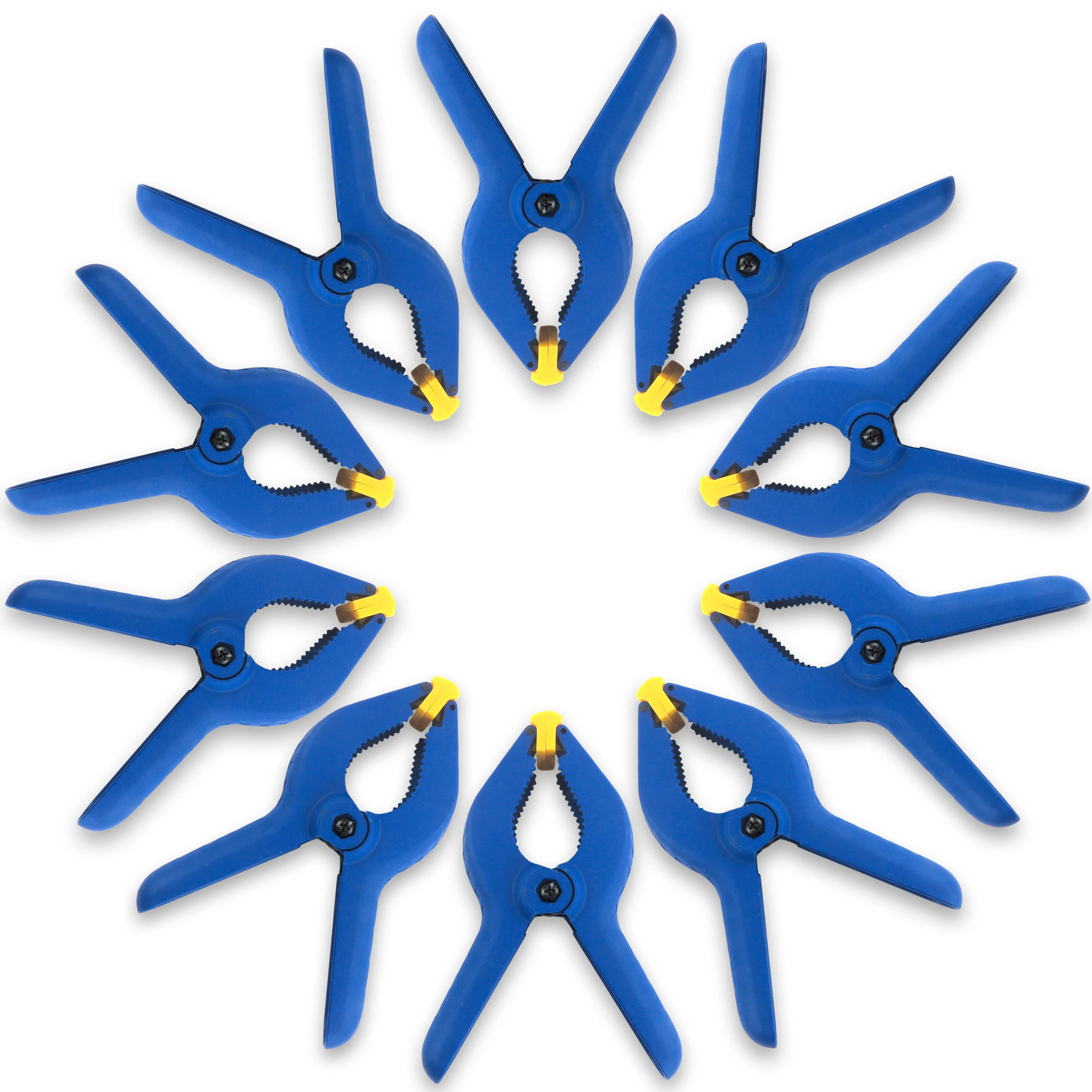 10-Piece Set Nylon Reinforced Spring Clamps with Non-Marring Swivel Pads