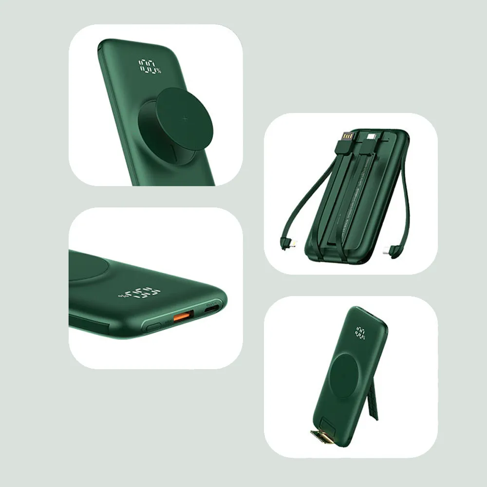 10000mAh Powerbank with built-in Cables