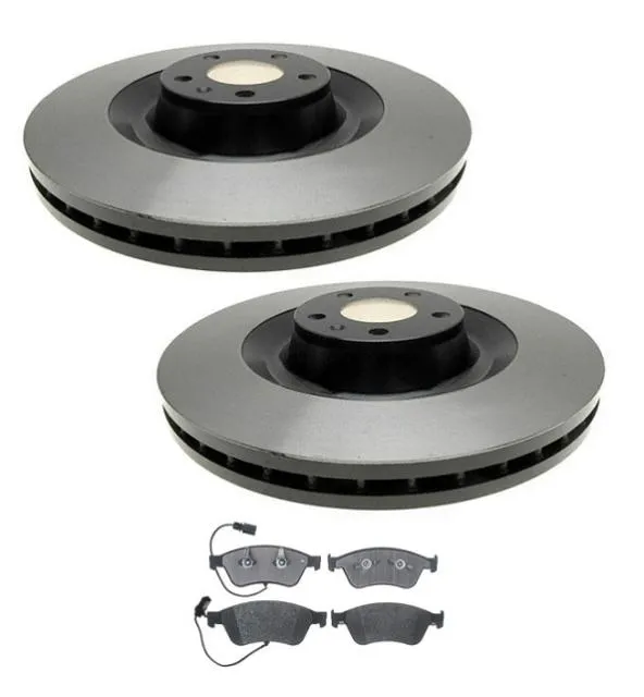 2005-2009 A8 Quattro (2) 385MM Front Brake Rotors & Brake Pads Must Measure
