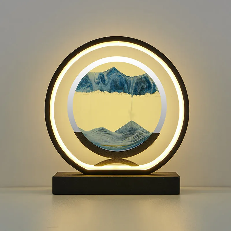 3D Glass Quicksand Hourglass Intelligent Night Light
