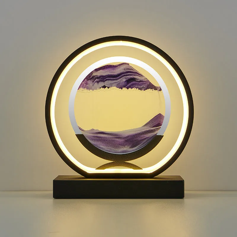 3D Glass Quicksand Hourglass Intelligent Night Light