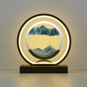 3D Glass Quicksand Hourglass Intelligent Night Light
