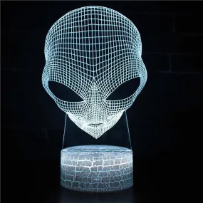 3D LED Night Light Big Eyes Planets Alien Action Figure 7 Colors Touch Optical Illusion Table Lamp Home Decoration Model