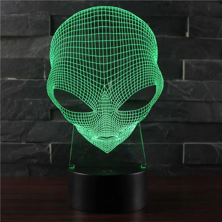3D LED Night Light Big Eyes Planets Alien Action Figure 7 Colors Touch Optical Illusion Table Lamp Home Decoration Model