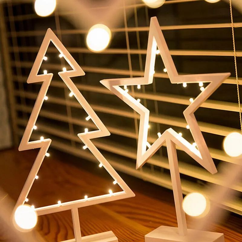 3D Pine Tree Table Lamp Star Heart Shape LED Night Lights Romantic Decorative Led Lights