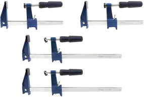 4 Pack 2 Each 6" & 12" Medium Duty F Style Bar Clamps, 2-1/2" Throat 465364 & 465357