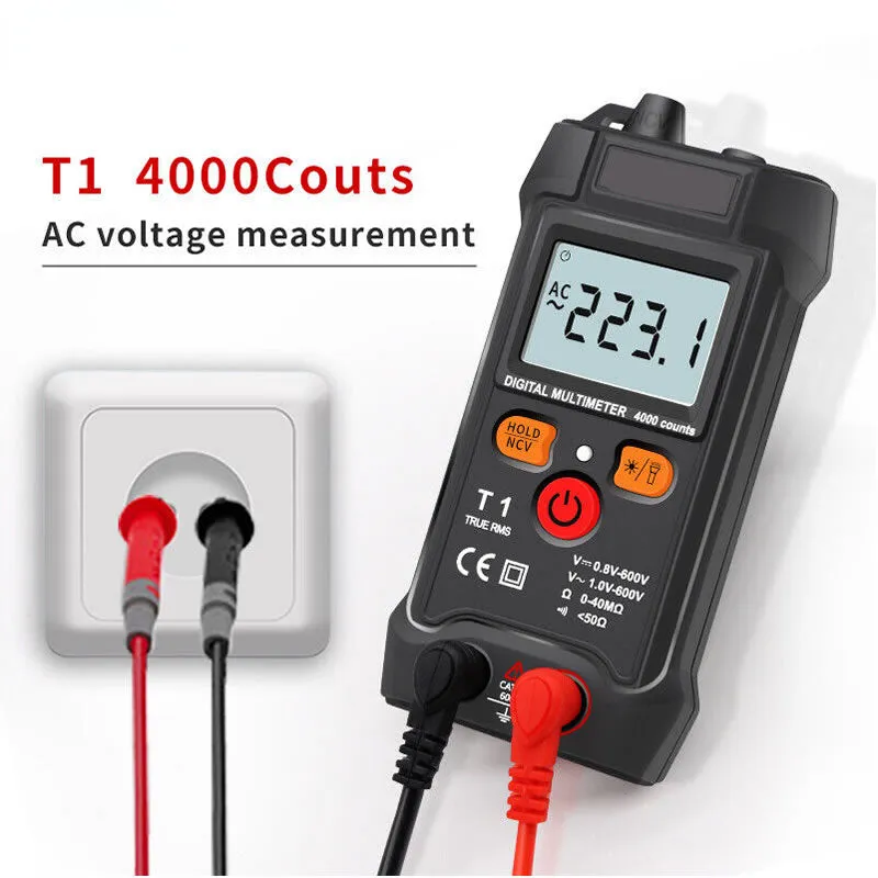 4000 Counts Pocket Smart Digital Multimeter With Flashlight Tester And Ncv