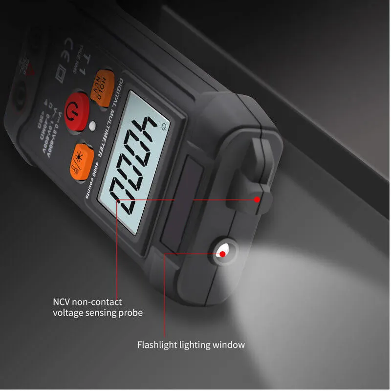 4000 Counts Pocket Smart Digital Multimeter With Flashlight Tester And Ncv