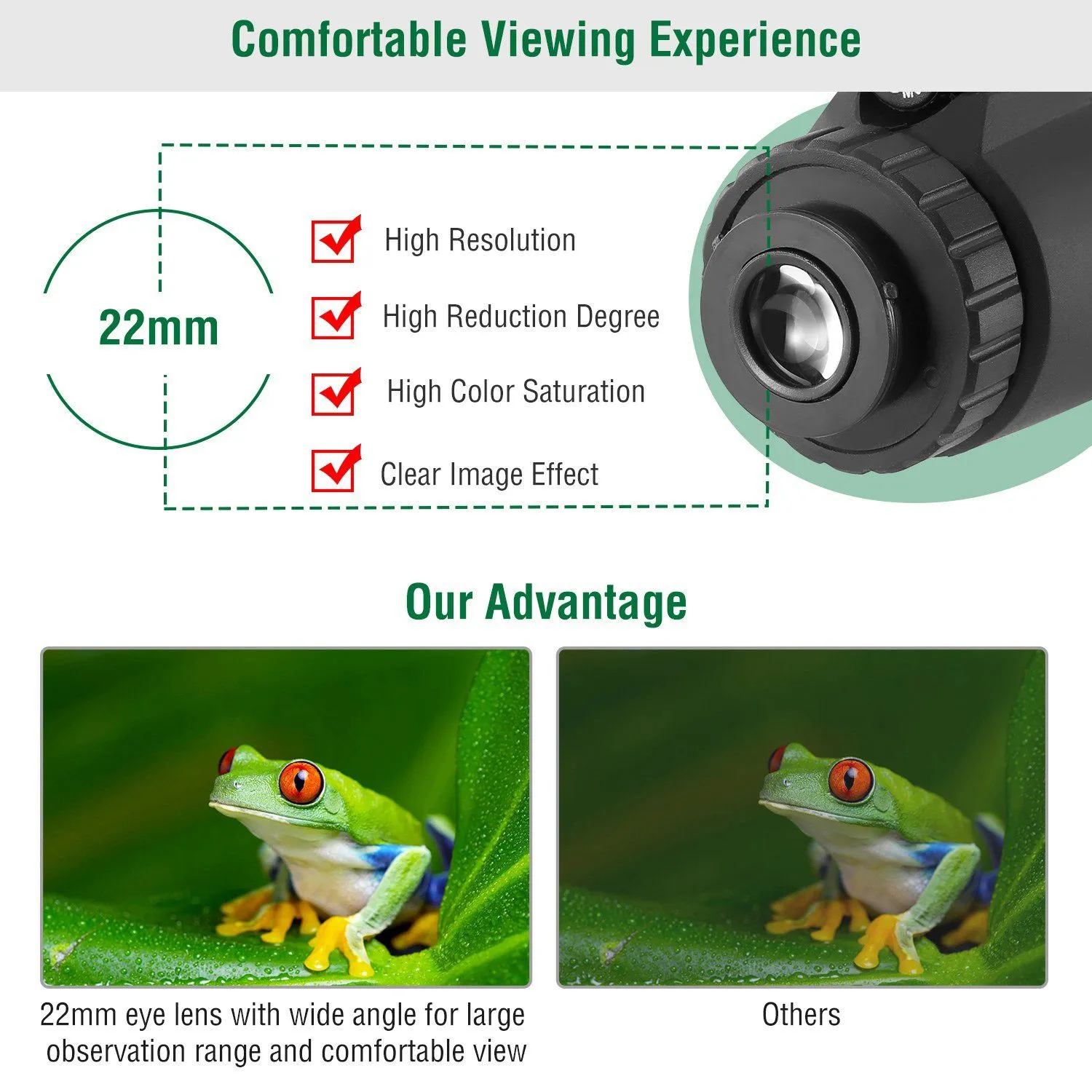 40x60 HD Optical Monocular Telescope with FMC Lens