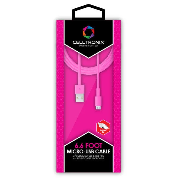 6 Foot Lighted Tip USB Charge & Sync Cables by Celltronix