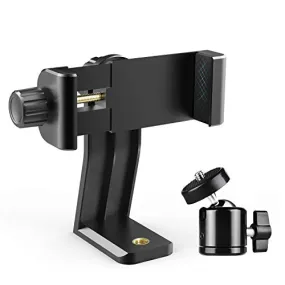 6amLifestyle Cell Phone Tripod Mount Adapter with Tripod Ball Head 360° Rotatable for Universal Smartphone Samsung Galaxy iPhone Holder for Tripod Selfie Stick Monopod Etc