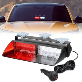 8 Inch 16 Leds Windshield Hazard Red White Strobe Light