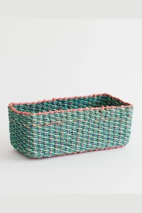 Abaca Storage Tray | Aqua   Pink