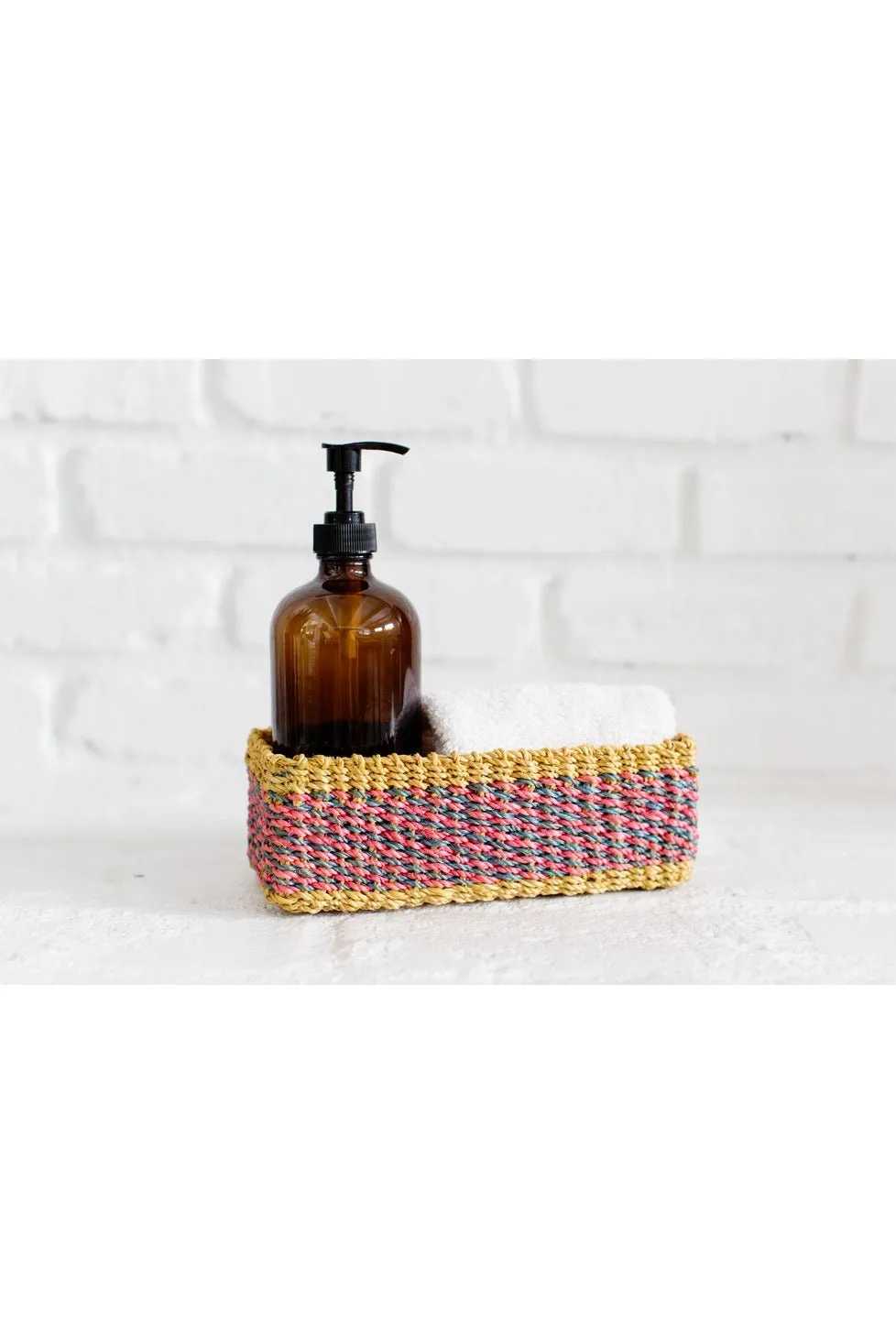 Abaca Storage Tray | Yellow   Pink | Blue