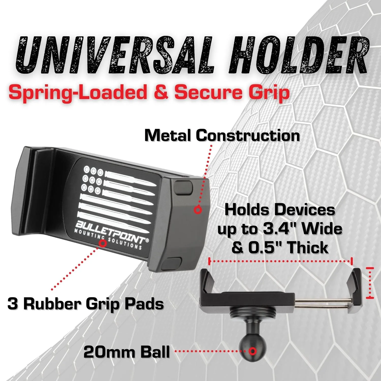 Accessory Ready Metal Dash Mount Phone Holder Supports 3 Devices for 2021  Ford Bronco