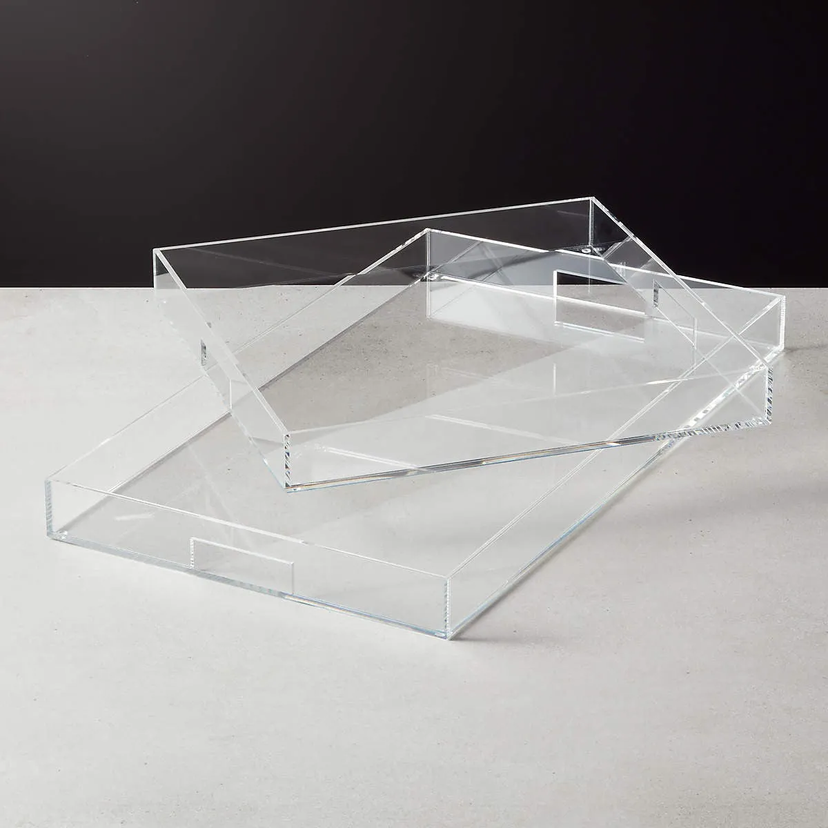ACRYLIC CLEAR RECTANGLE TRAY 24X14