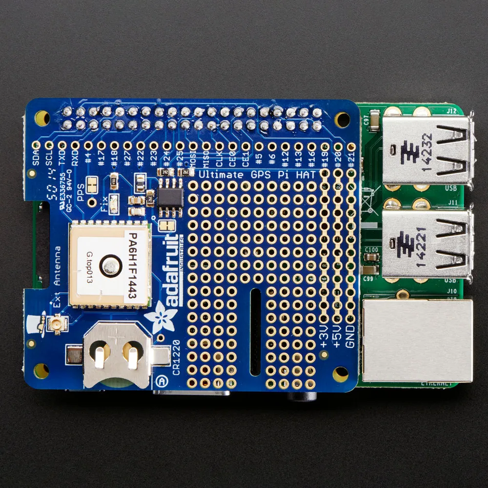 Adafruit Ultimate GPS HAT for Raspberry Pi A /B /Pi 2/3/Pi 4 - Mini Kit