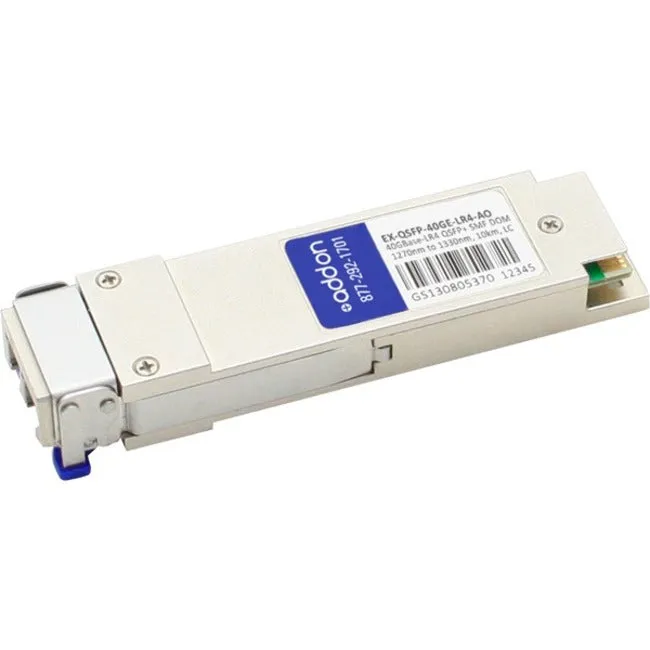 Addon Juniper Networks Ex-Qsfp-40Ge-Lr4 Compatible Taa Compliant 40Gbase-Lr4 Qsfp  Transceiver (Smf, 1270Nm To 1330Nm, 10Km, Lc, Dom)