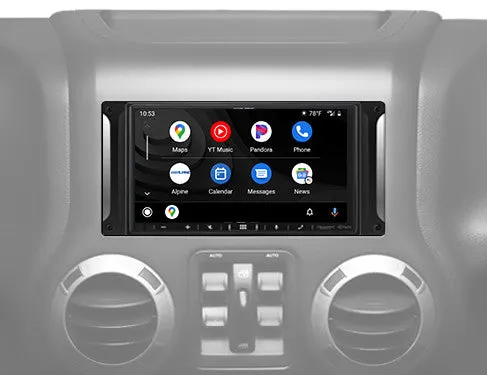 Alpine i407-WRA-JK : 7" DDIN Style Bluetooth Mechless Head Unit, 2007-2018 Wrangler-JK