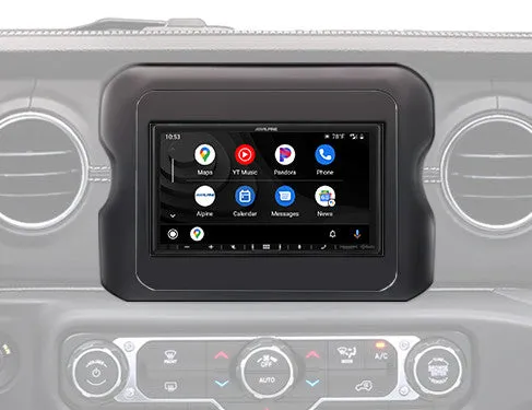 Alpine i407-WRA-JL : 7" DDIN Style Bluetooth Mechless Head Unit, 2018-UP Wrangler-JL Gladiator-JT