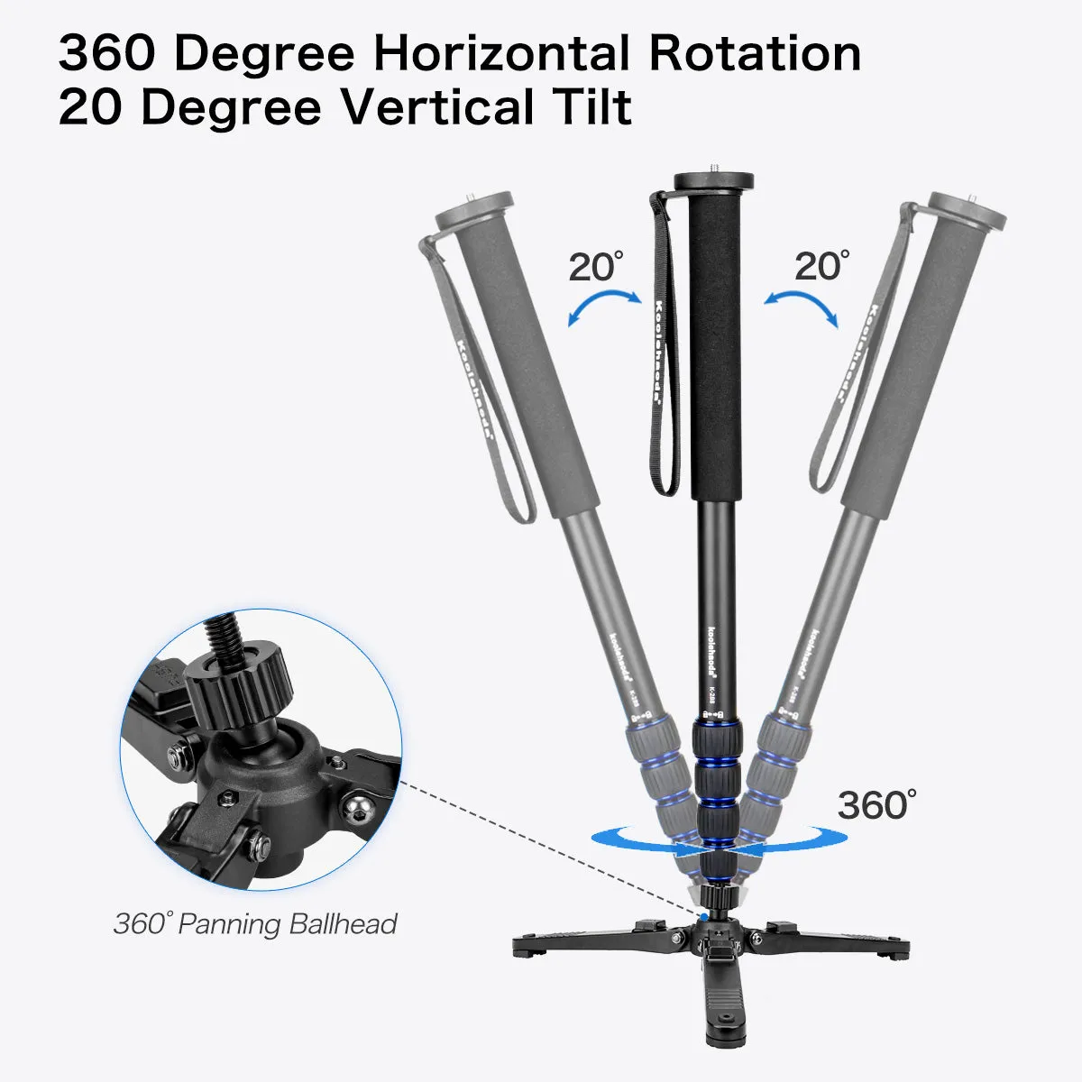 Aluminium Monopod,Camera Monopod with Folding Support Stand