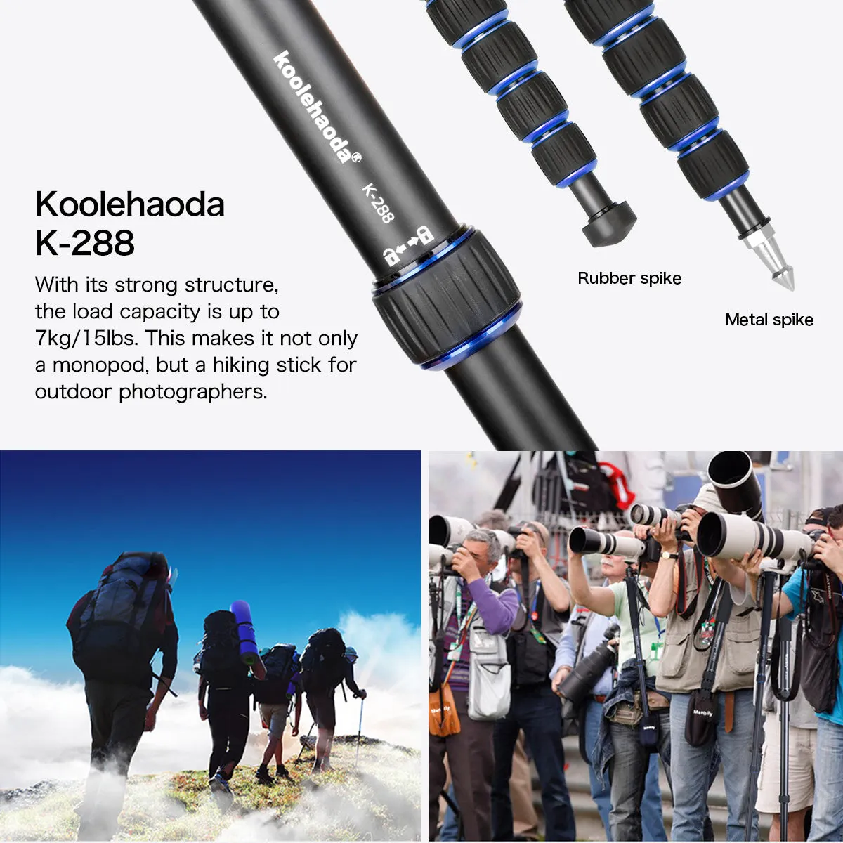Aluminium Monopod,Camera Monopod with Folding Support Stand