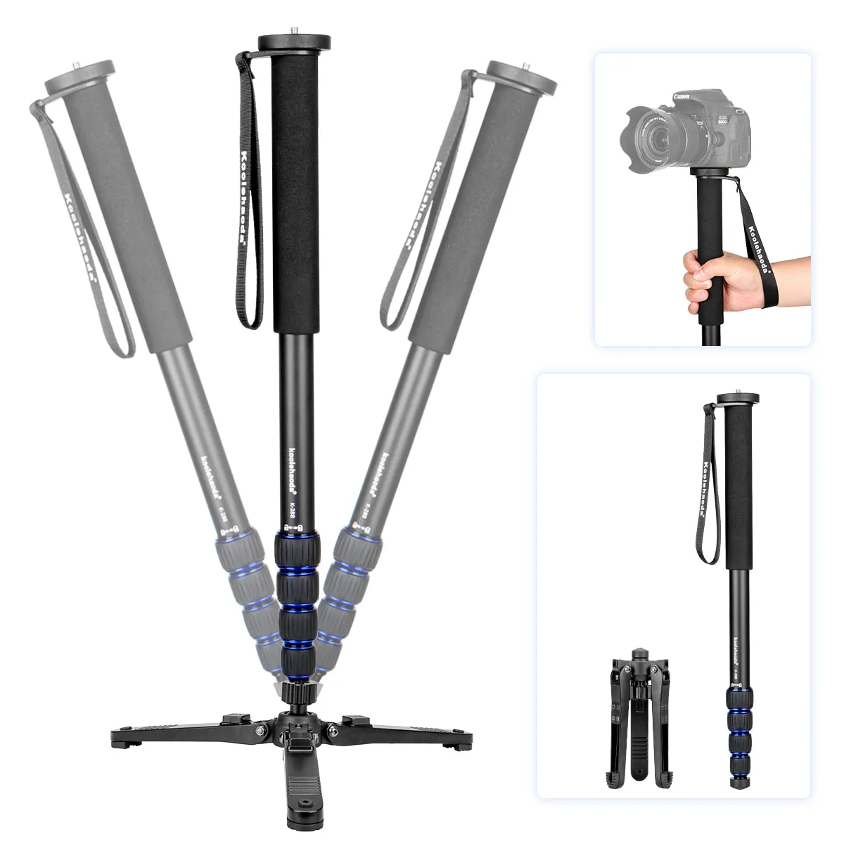 Aluminium Monopod,Camera Monopod with Folding Support Stand