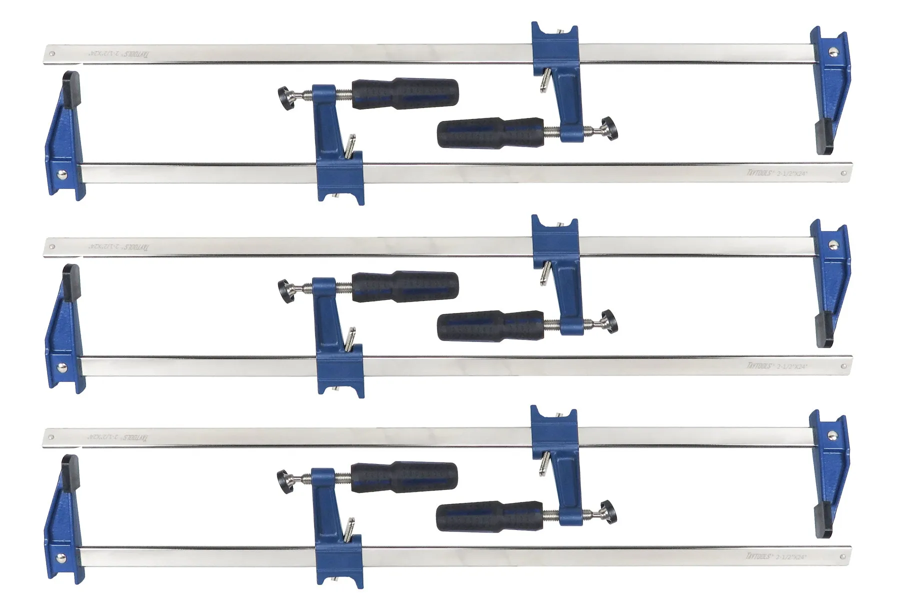 American Style F Style Bar Clamps with Clutch, 2-1/2" Throat, 450# Clamping Pressure
