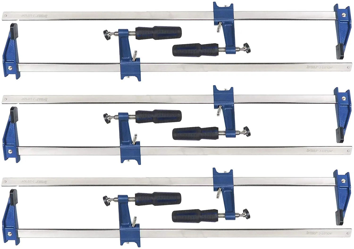 American Style F Style Bar Clamps with Clutch, 2-1/2" Throat, 450# Clamping Pressure