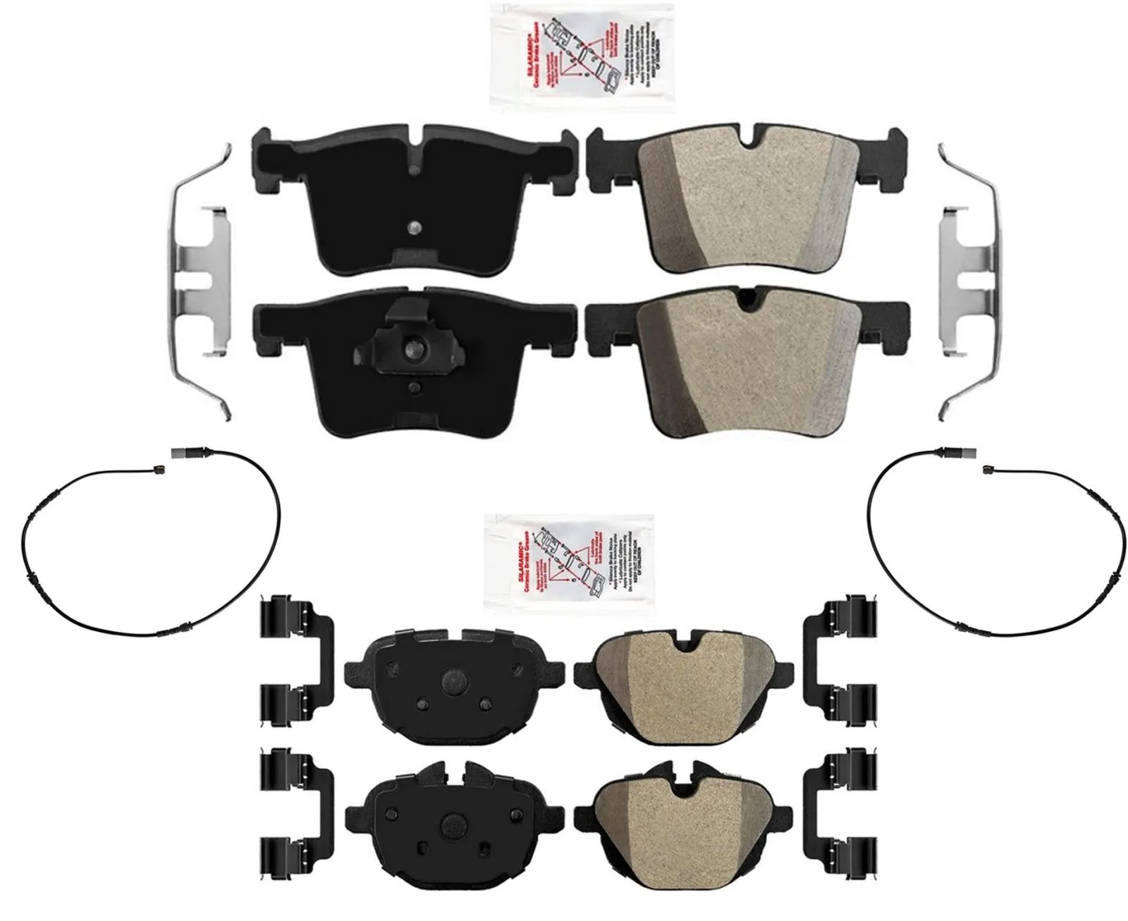 AmeriPro Semi Metallic Disc Brake Pads Sensors Hardware For BMW X3 2011-2017