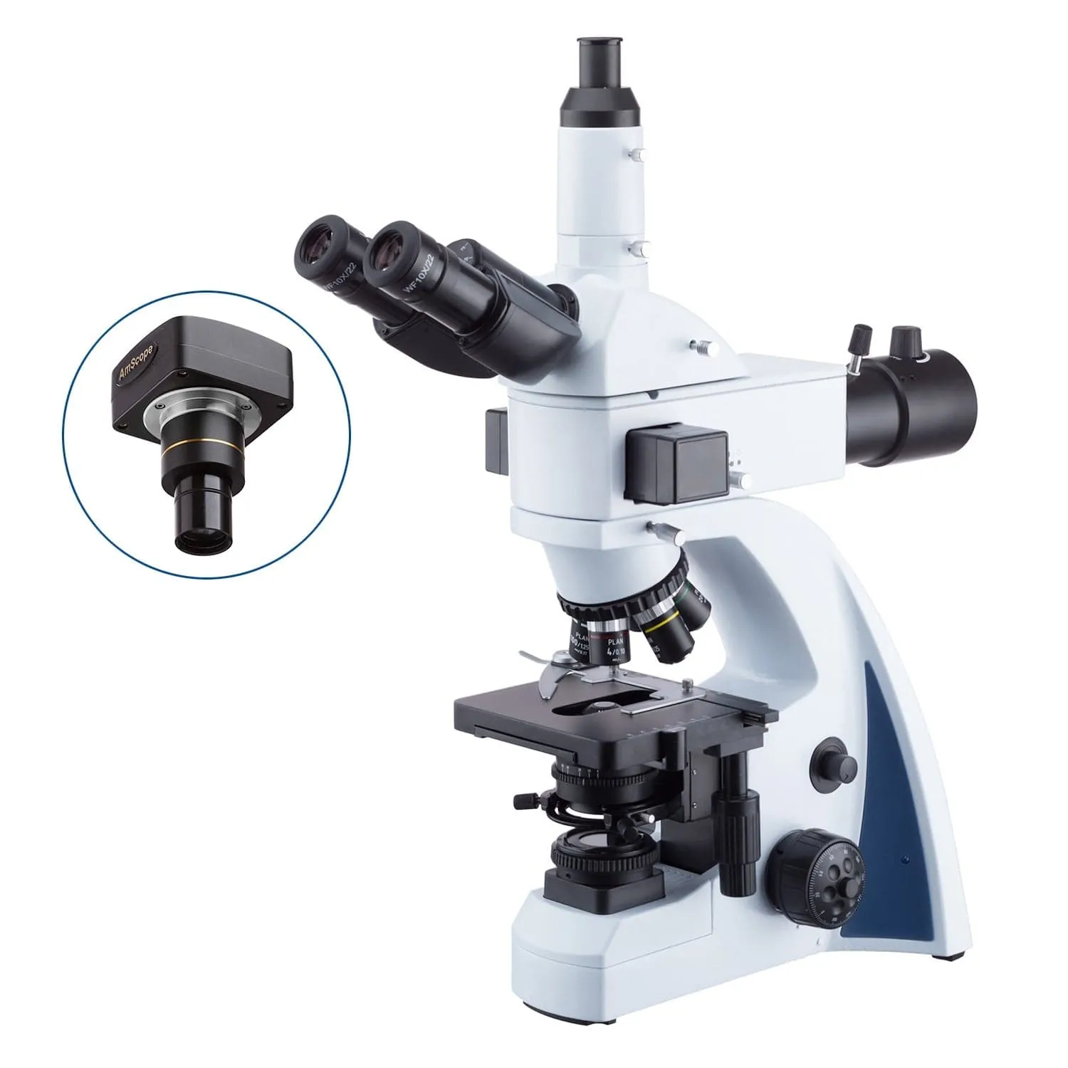 AmScope T670 Series Fluorescence Trinocular Compound Microscope With Blue-band LED