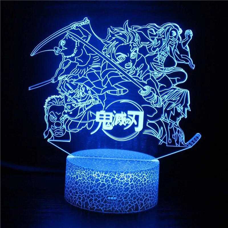 Anime Demon Slayer Character Kamado Tanjirou Nezuko Figure Led 3D Night Light