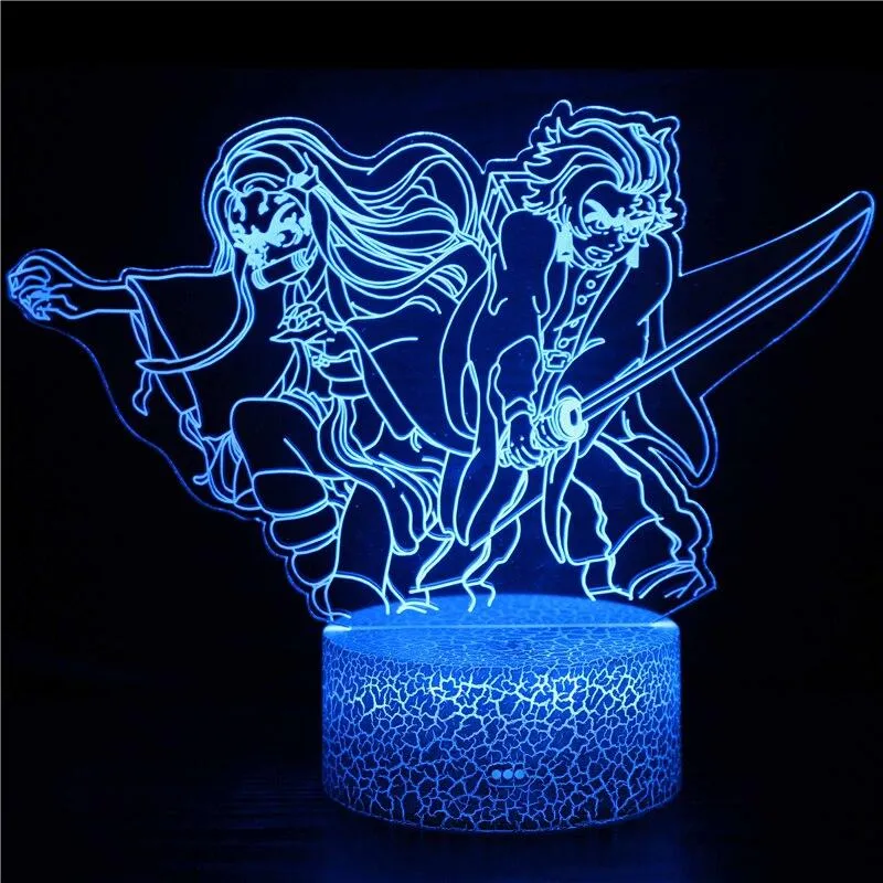 Anime Demon Slayer Character Kamado Tanjirou Nezuko Figure Led 3D Night Light