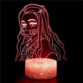 Anime Demon Slayer Character Kamado Tanjirou Nezuko Figure Led 3D Night Light