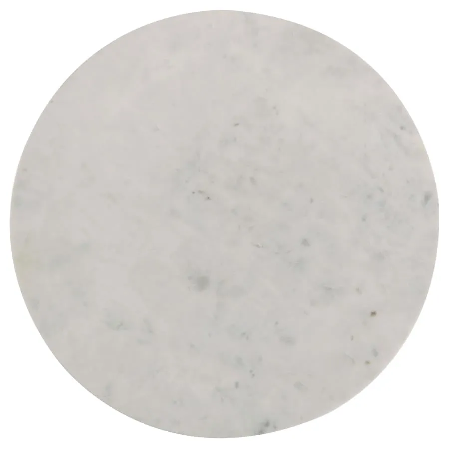 Astoria Round Genuine Marble End Table White