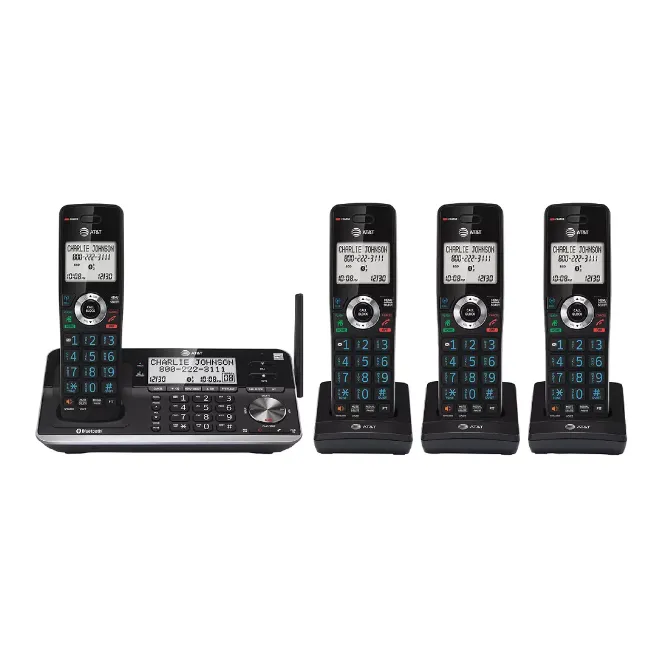 AT&T 4-Handset Cordless Phone with Unsurpassed Range with Bluetooth Connect to Cell and Smart Call Blocker and Answering System