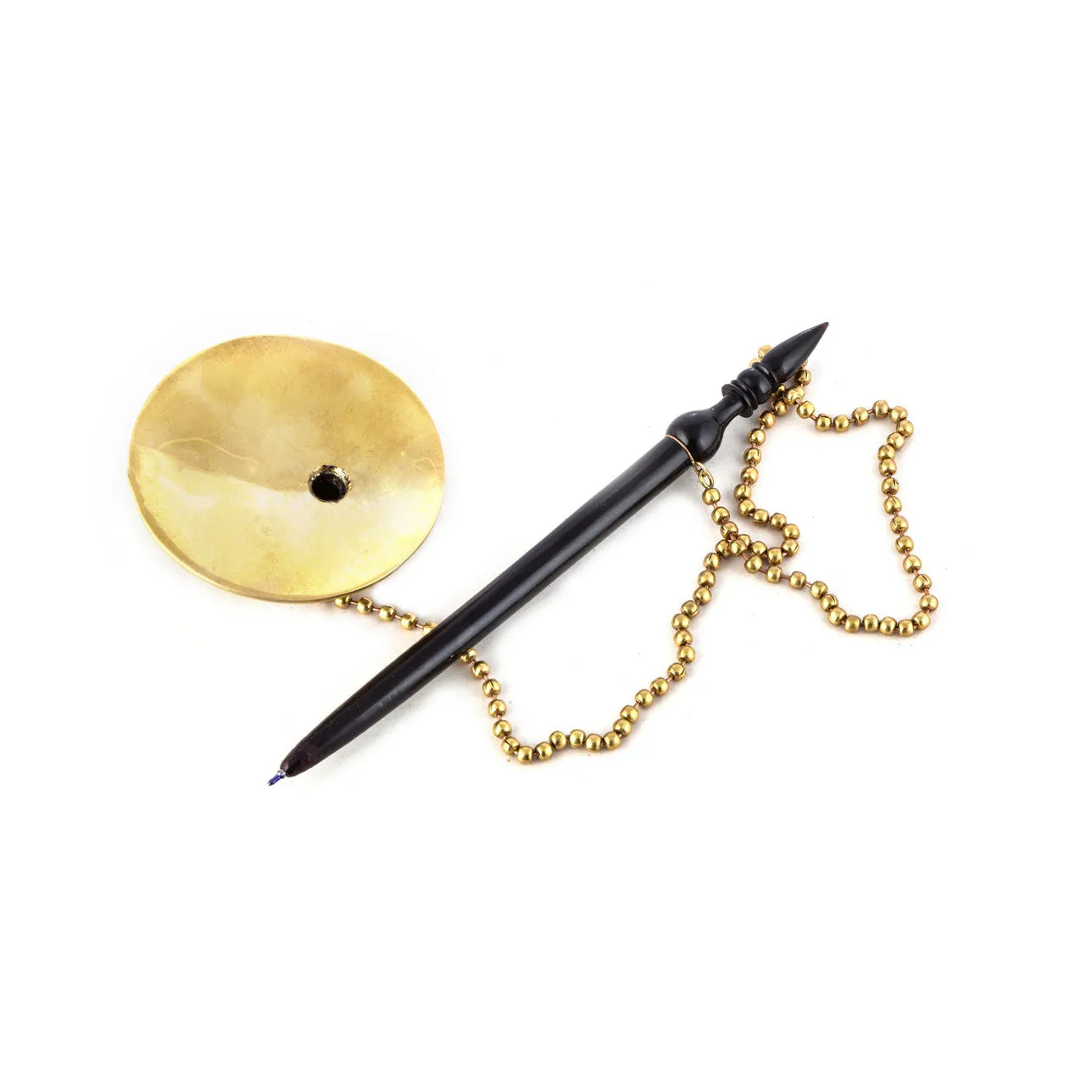 Babu Moshai Pen with Stand | Brass Desk Organizer | Elegant Desk Utility Set