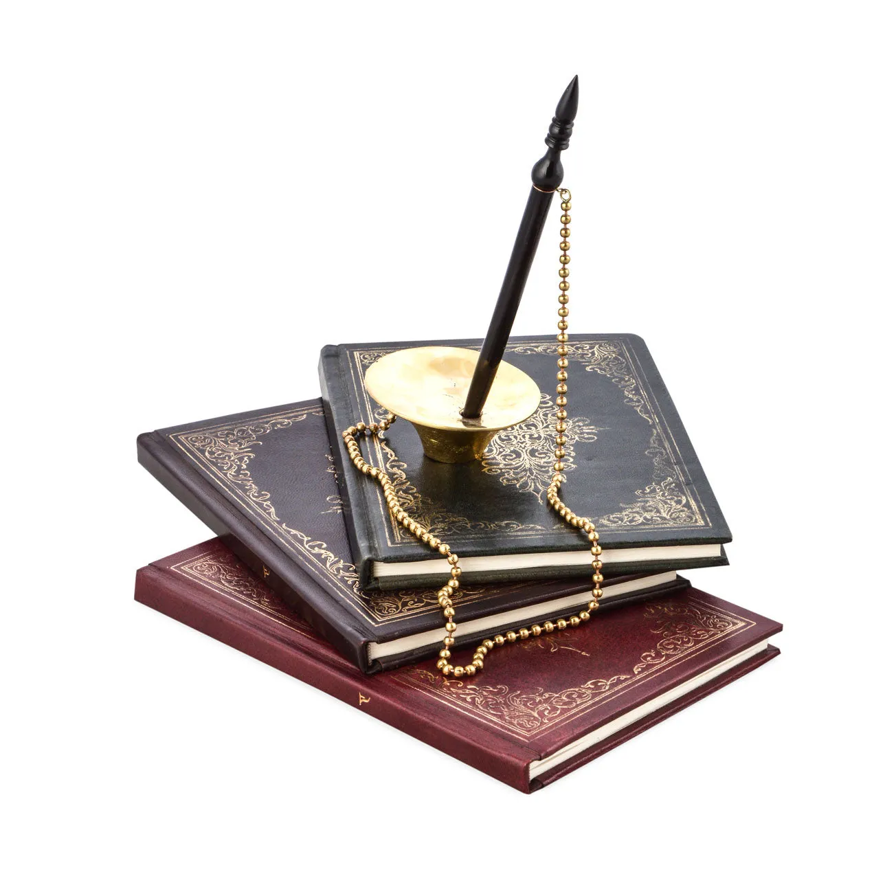 Babu Moshai Pen with Stand | Brass Desk Organizer | Elegant Desk Utility Set