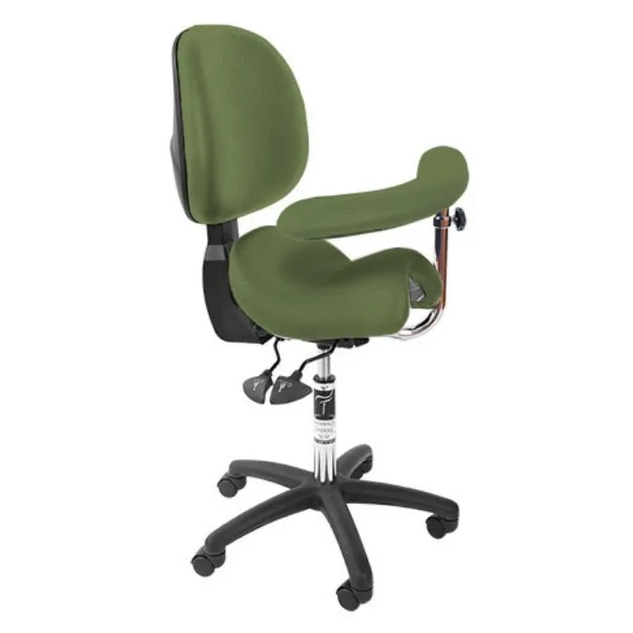 Bambach Ergonomic Saddle Stool - Back Rest and Swing Arm