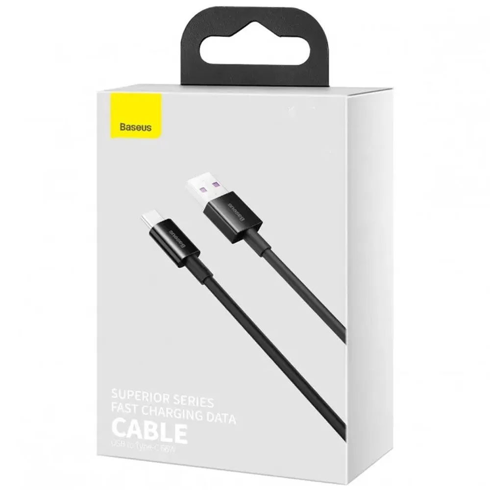 Baseus Superior Series CATYS-01 USB To Type-C Cable 66W Fast Charging 1m - Black