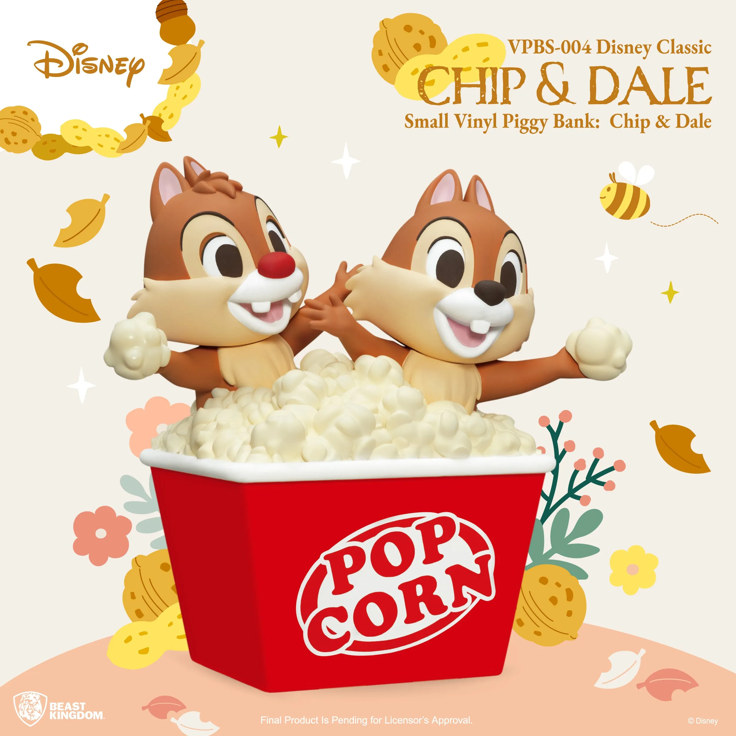 Beast Kingdom VPBS-004 Disney Classic Small Vinyl Piggy Bank Chip & Dale