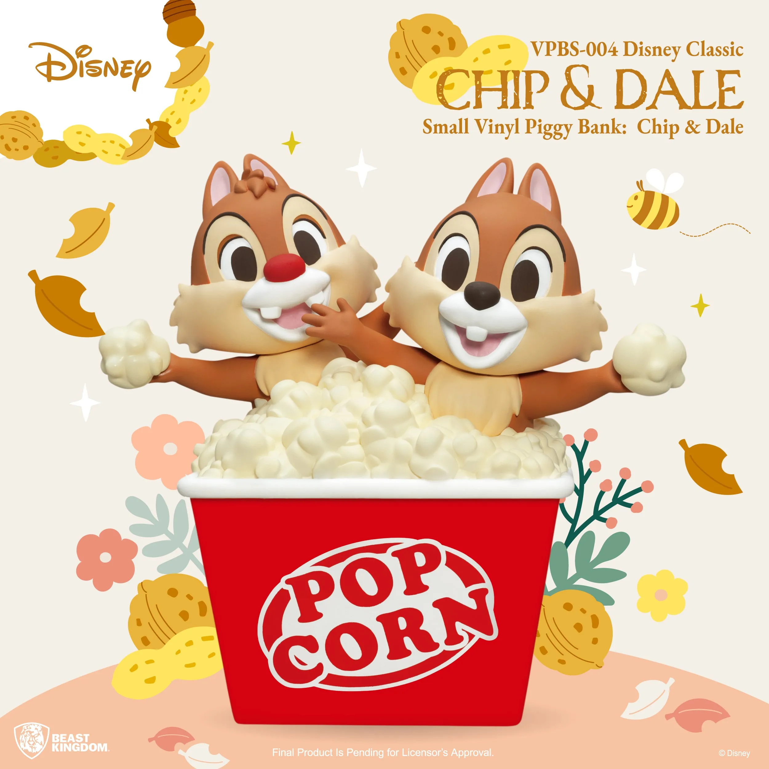 Beast Kingdom VPBS-004 Disney Classic Small Vinyl Piggy Bank Chip & Dale