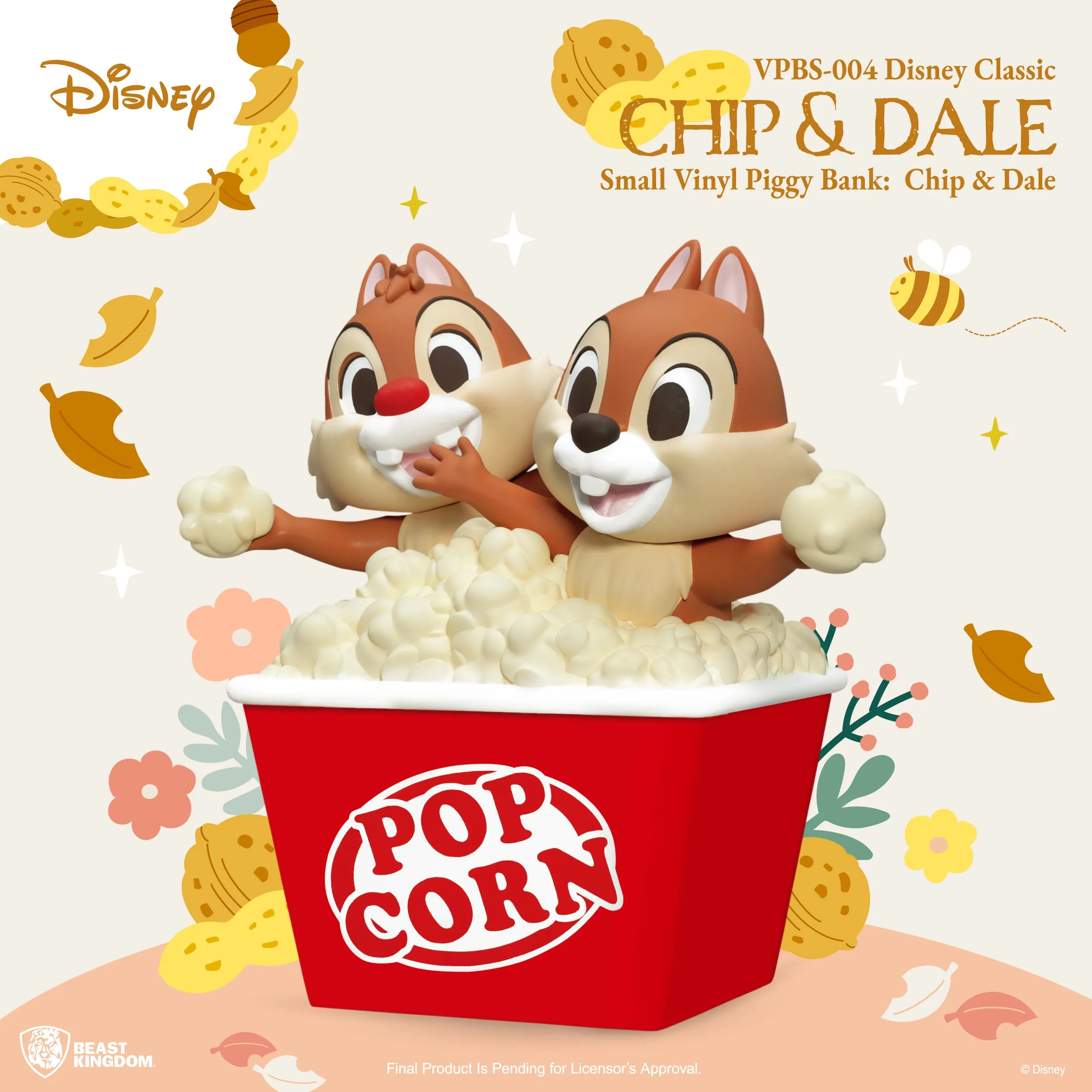 Beast Kingdom VPBS-004 Disney Classic Small Vinyl Piggy Bank Chip & Dale