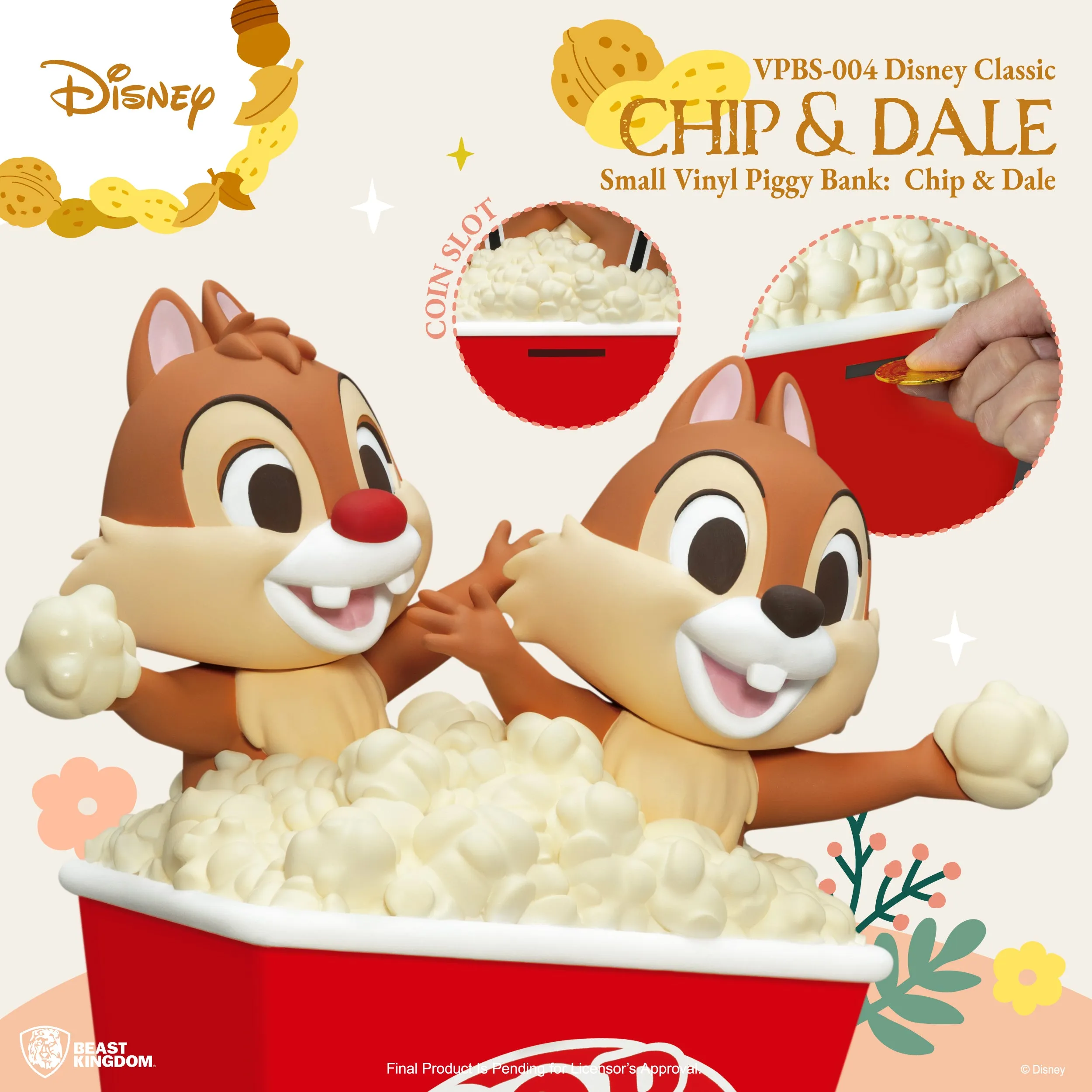 Beast Kingdom VPBS-004 Disney Classic Small Vinyl Piggy Bank Chip & Dale