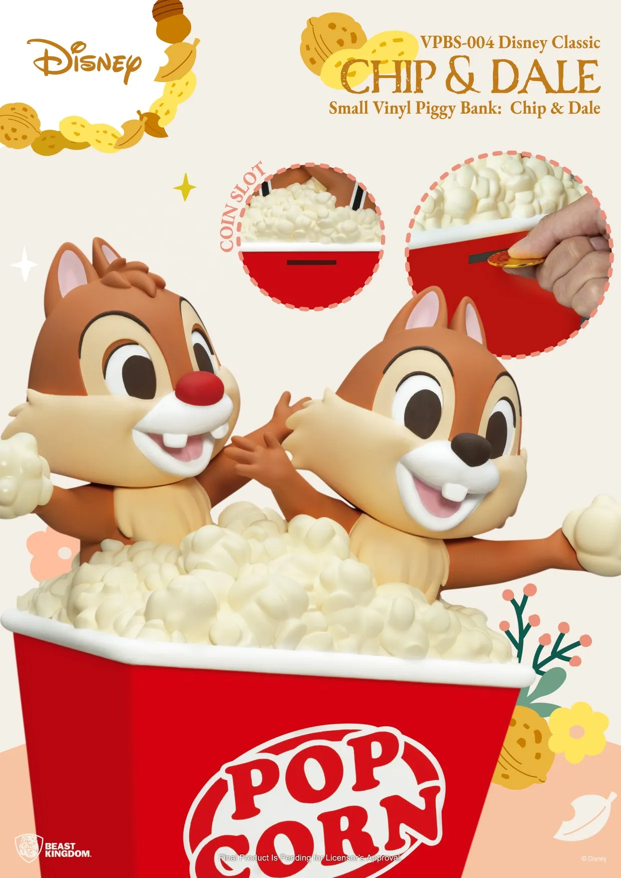 Beast Kingdom VPBS-004 Disney Classic Small Vinyl Piggy Bank Chip & Dale