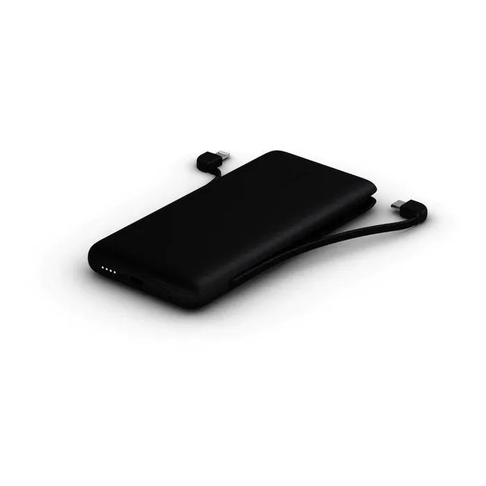 Belkin 10,000 mAh USB C Power Bank with Integrated Cables - Black & Blue