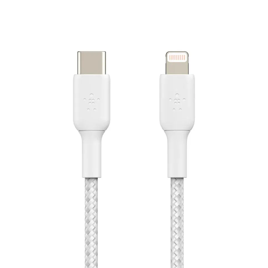 Belkin BOOST CHARGE USB C to Lightning Cable Speed & Durability - Black & White