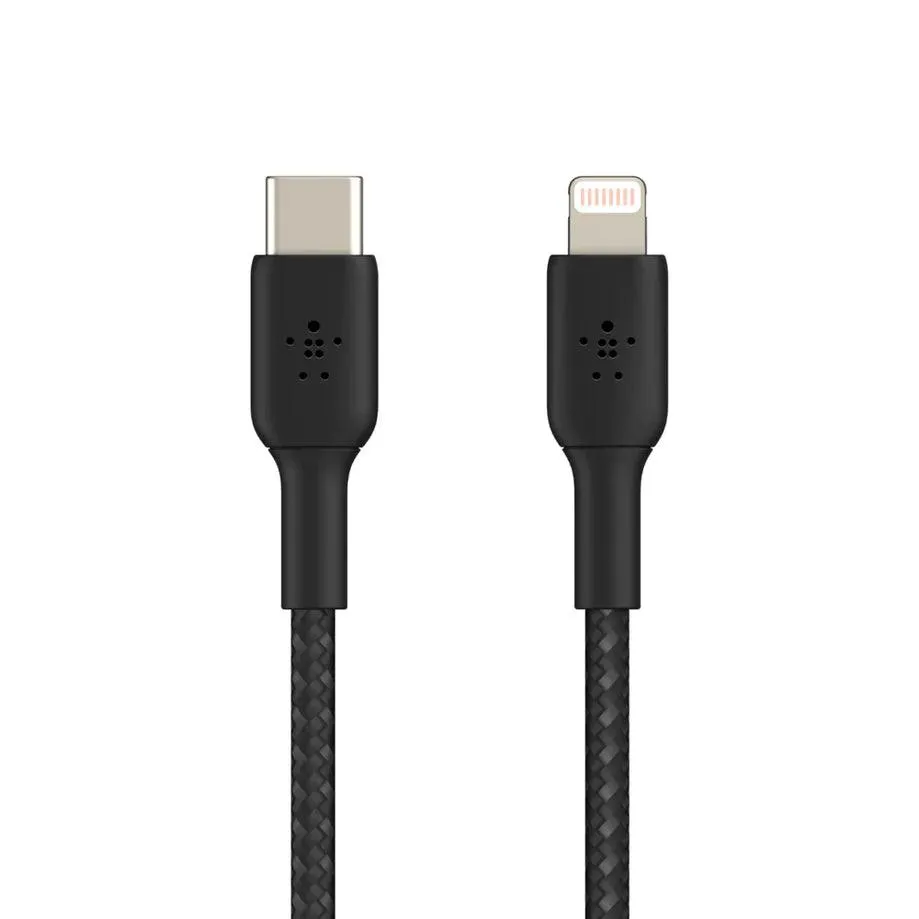 Belkin BOOST CHARGE USB C to Lightning Cable Speed & Durability - Black & White