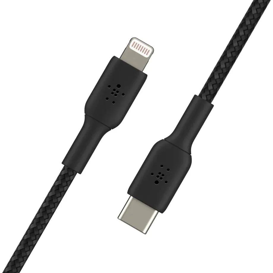 Belkin BOOST CHARGE USB C to Lightning Cable Speed & Durability - Black & White