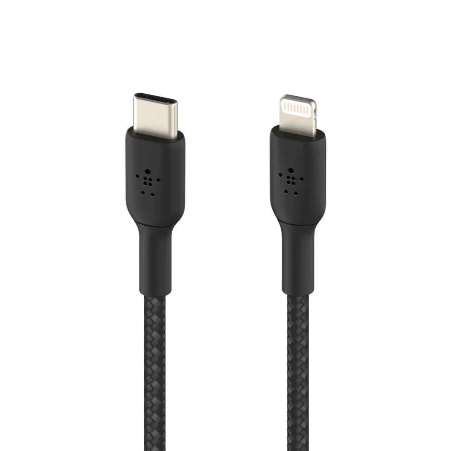 Belkin BOOST CHARGE USB C to Lightning Cable Speed & Durability - Black & White